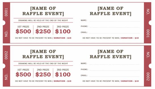 Event Ticket Template Word Benefit Tickets Template Free