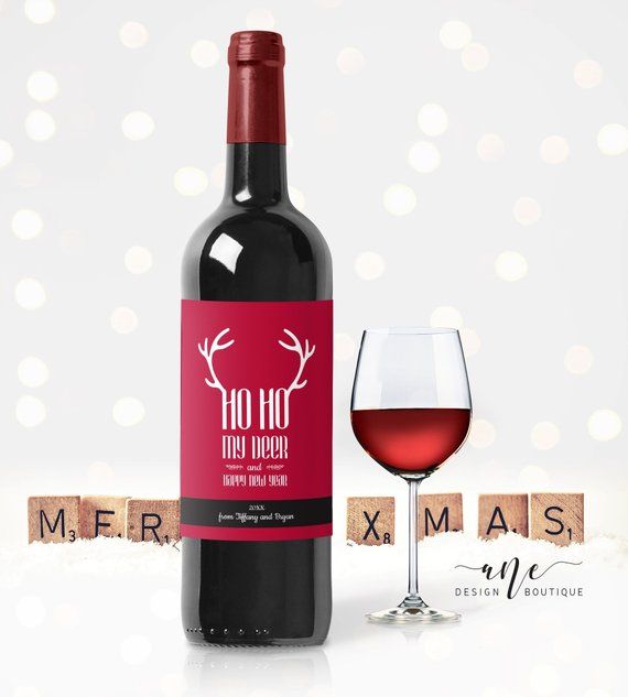 Printable Christmas Wine Label Template Editable PDF | Etsy | Christmas wine bottle labels ...