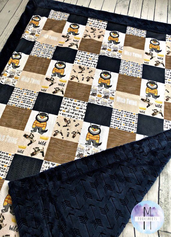 Quilt Where The Wild Things Are Minky Baby Blanket Fitted