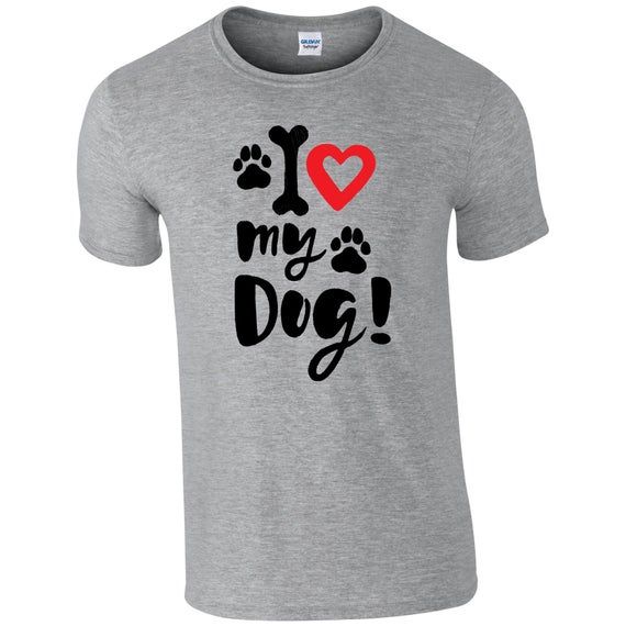 I Love My Dog Heart Paw Design The Slogan T Shirt I Love My Dog Heart Paw Design