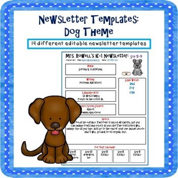 editable newsletter template dog themed newsletter powerpoint award certificate template