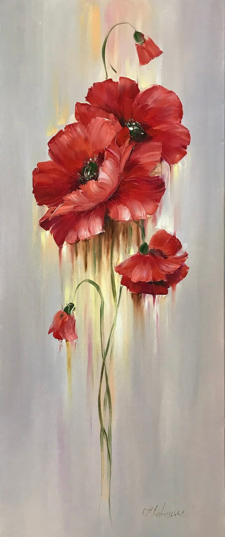 Long Vertical Painting Narrow Abstract Flowers Art Canvas Tall Wall long-vertical-painting-narrow-abstract-flowers-art-canvas-tall-wall