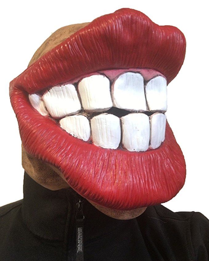 Funny Big Mouth Red Lips Smile Teeth Mask Latex Fancy Dress Stag Hen Costume