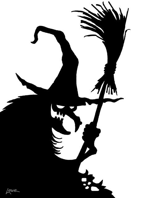 for the window witch window silhouette printable plus other free printables including cauldron black cat and other witches