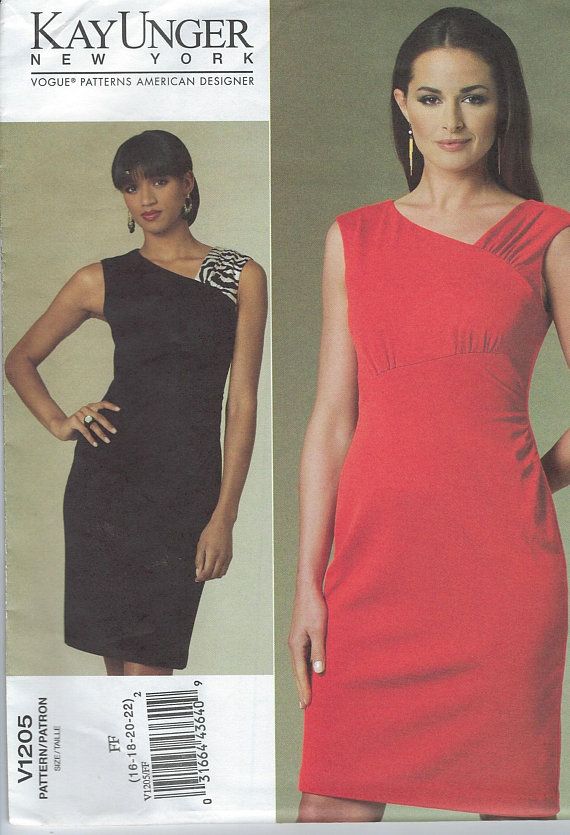 Kay Unger Pattern One Piece Dress Simple Dress Pattern High