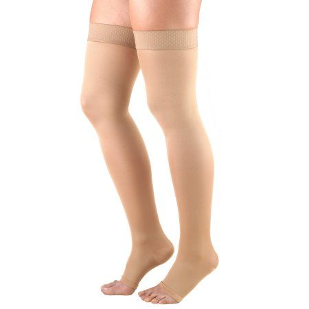 X-Large Black Truform Compression Socks 20-30 mmHg Thigh High Dress Style