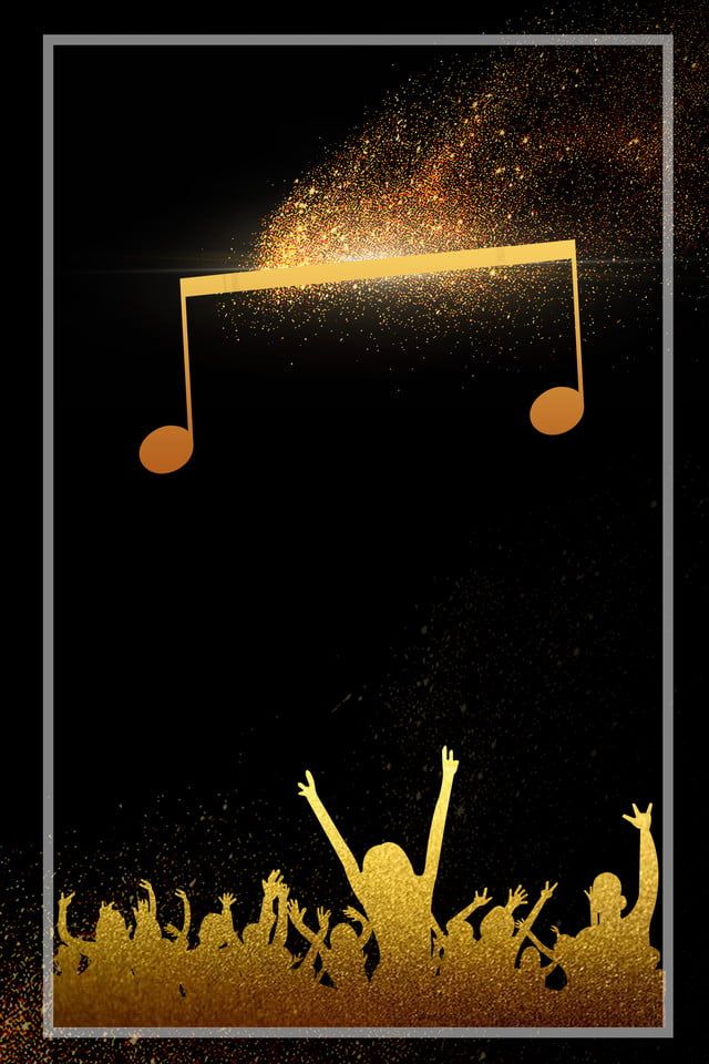 Atmospheric Black Gold Music Festival Poster Background Material