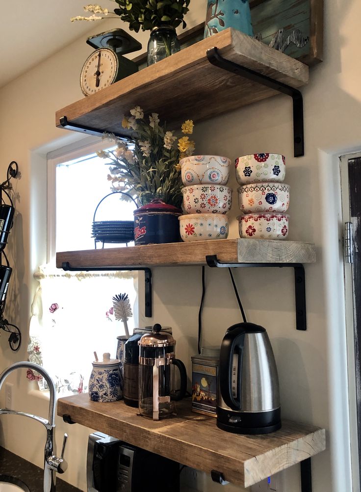 Open Shelving Coffee Station