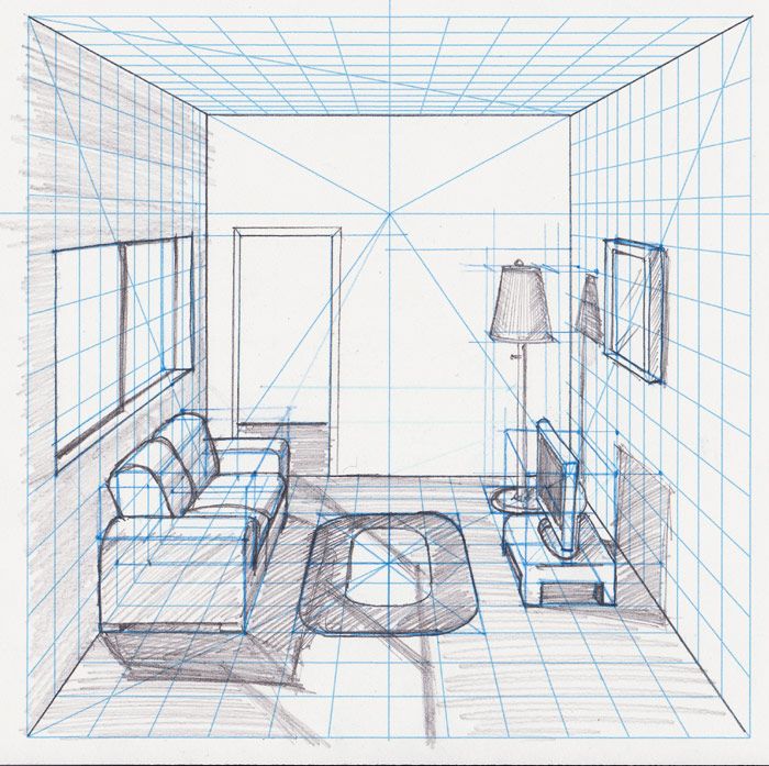 008 room in perspective withgrid Drawing with a 008 room in perspective withgrid Drawing with a