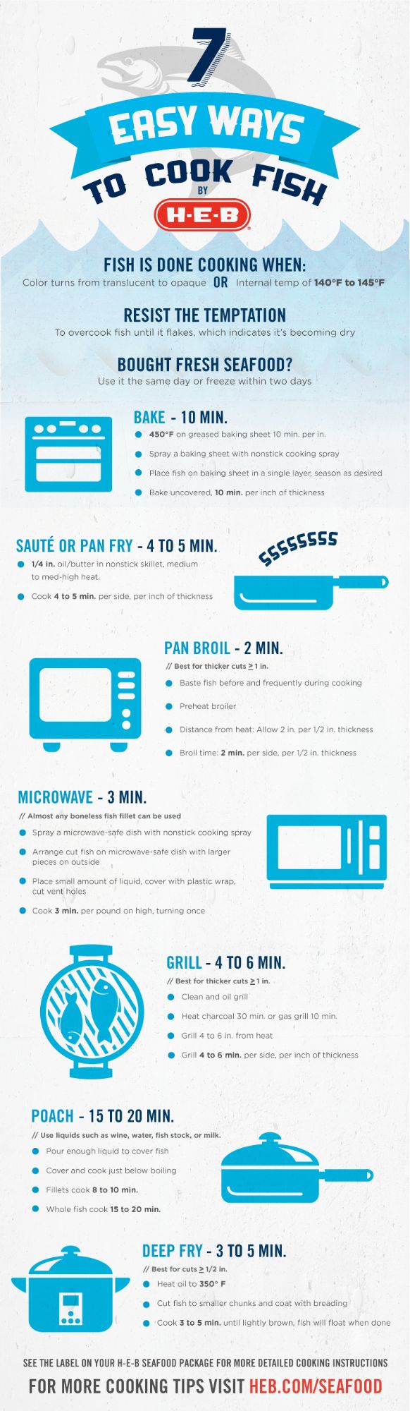 Best 25 How To Cook Fish Ideas On Pinterest Brussels Sprouts 7 Easy Ways To Cook Fish Infographic H E B