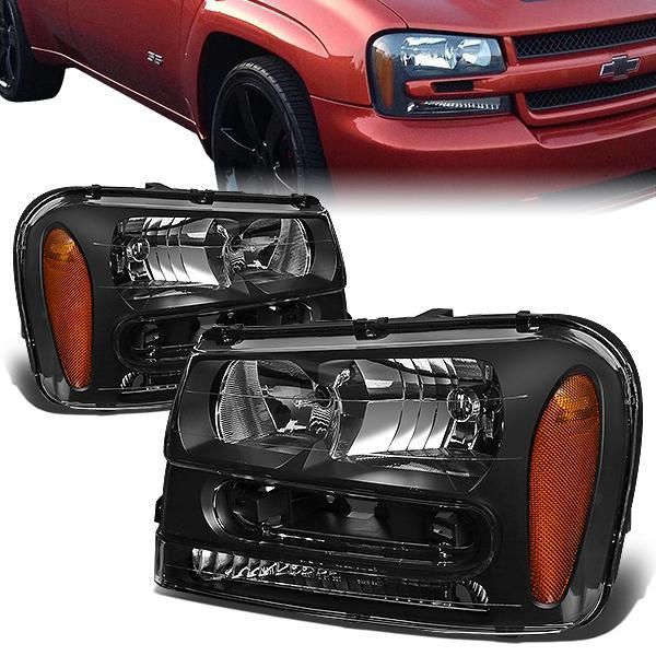 AMBER CORNER CHROME PROJECTOR BUMPER HEADLIGHT W//LED DRL FOR 02-09 TRAILBLAZER