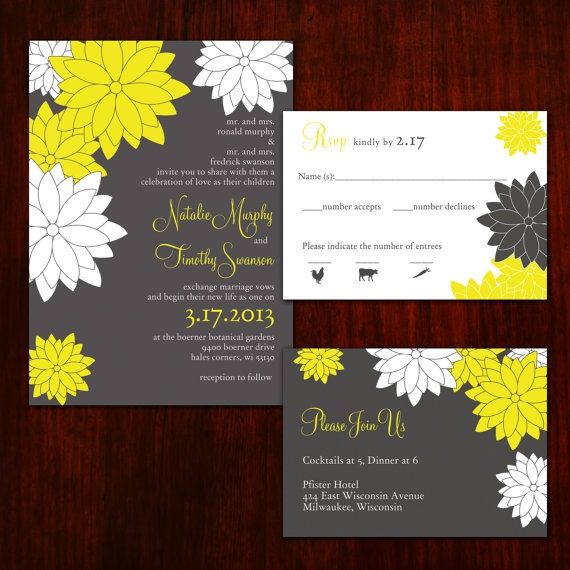 yellow and grey wedding invitation kits contemporary floral grey and yellow wedding invitations yellow and grey wedding invitation kits contemporary floral grey and yellow wedding invitations
