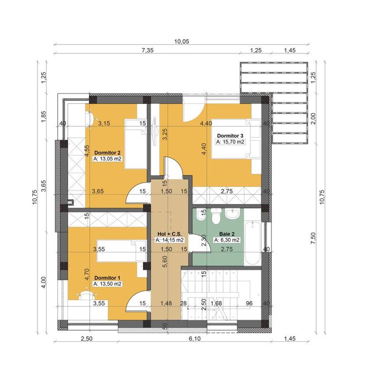 Proiect Casa 3 Dormitoare 2 Bai Cu Etaj 9 Pin on Planuri Casă
