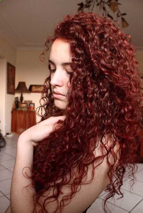 Dark haired curly shower