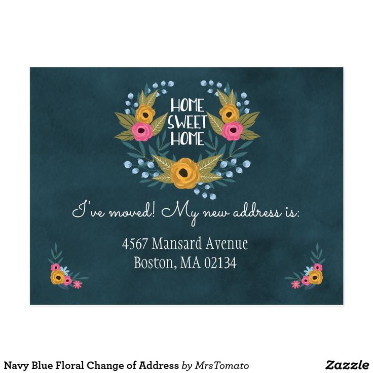 chnage of address cards