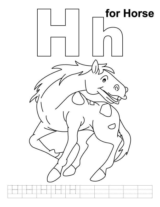 H Is For Horse Coloring Page Youngandtae Com Horse Coloring Pages Preschool Coloring Pages Kids Handwriting Practice