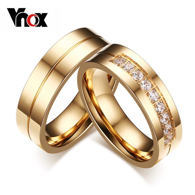 wedding bands rings for love 18k gold plated cz diamond zirconia stainless steel ring - Fake Wedding Rings wedding bands rings for love 18k gold plated cz diamond zirconia stainless steel ring - Fake Wedding Rings
