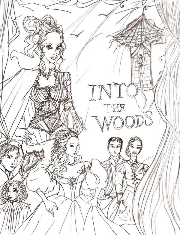 Into the Woods lineart cover by Selinelle on DeviantArt in 2020