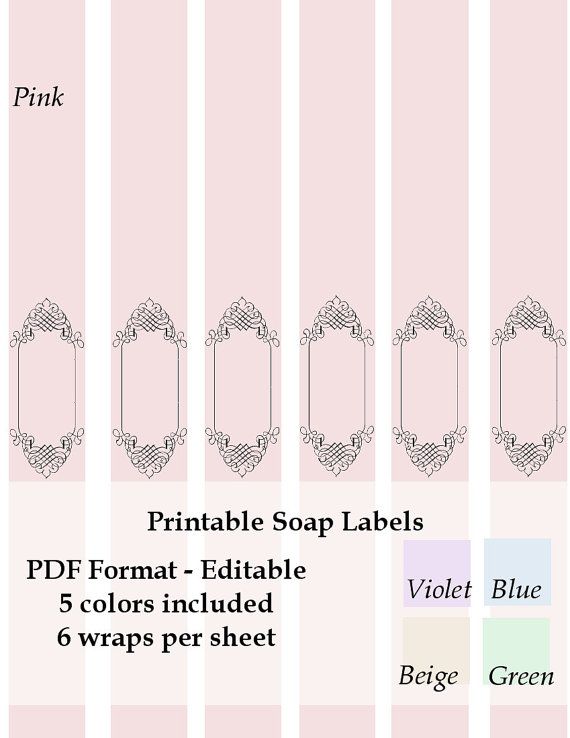 Printable Soap Labels Wraps by AshliPrintables on Etsy, $6.00 | Soap labels template, Soap ...