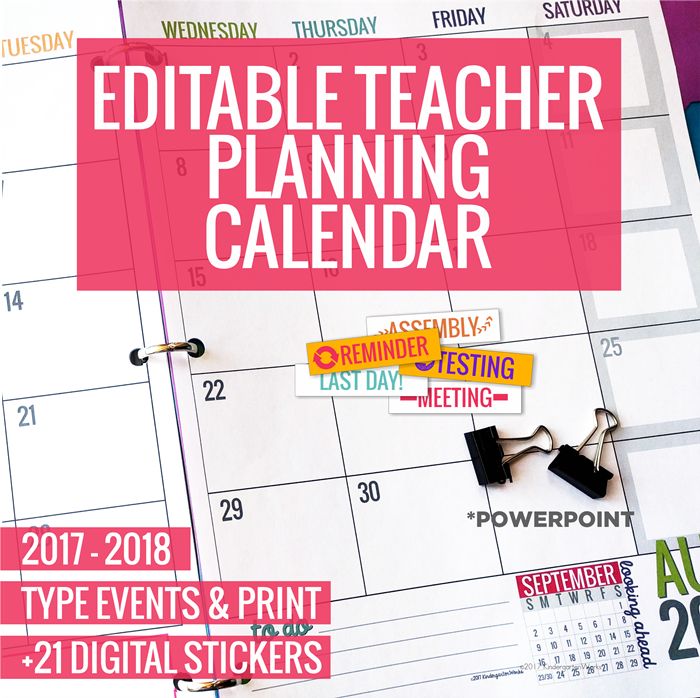 a desk calendar with the words editable teacher planning calendar on it a desk calendar with the words editable teacher planning calendar on it