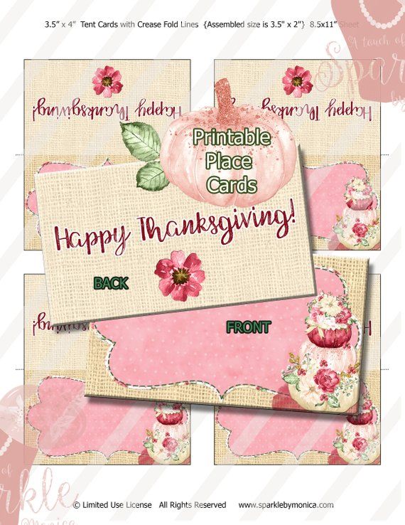 happy thanksgiving marsala pumpkin burlap digital place cards fold digital place cards