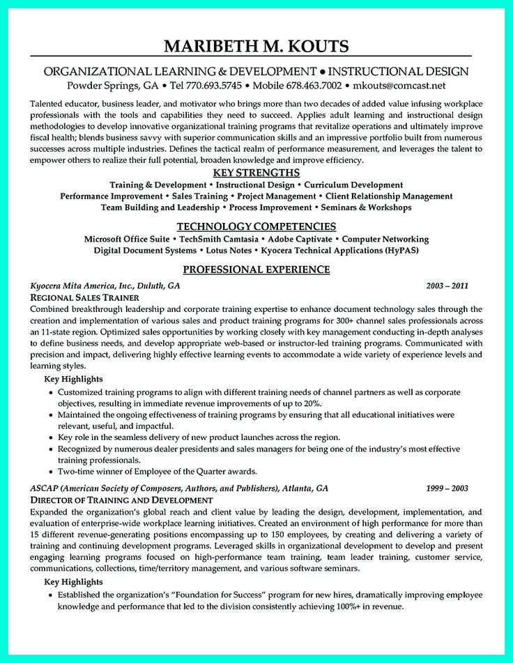 corporate trainer resumes