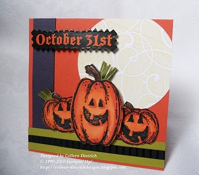 halloween card using stampin 39 up pumpkins cards my embossed christmas cards