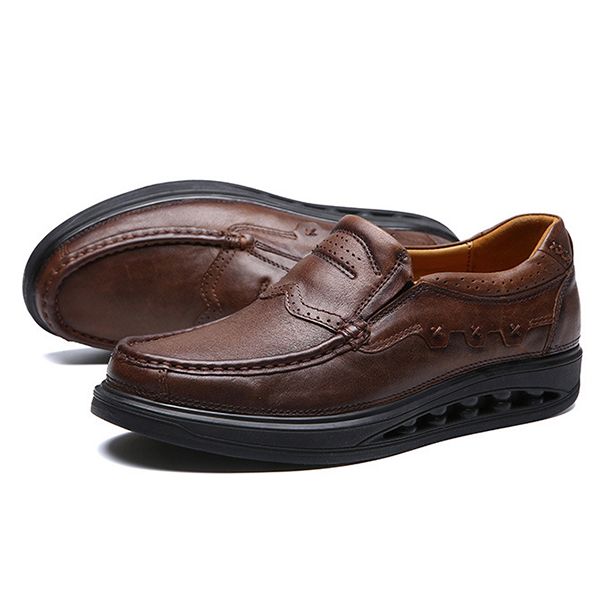 الرجال مريح جلد طبيعي مطاطا باند الانزلاق على الروك وحيد أوكسفورد الأحذية Rocker Sole Shoes Leather