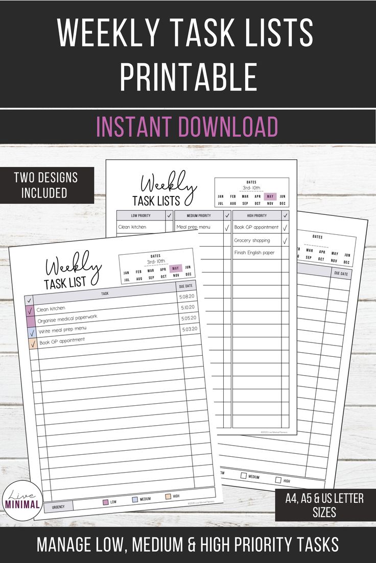 Weekly Task List Printable Plan Personal Weekly Tasks Etsy in 2020 Weekly Task List Printable Plan Personal Weekly Tasks Etsy in 2020