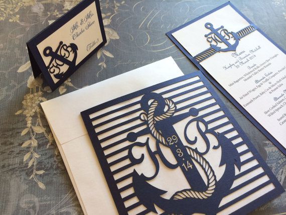 Best 25 Anchor Invitations Ideas On Pinterest Nautical Birthday Laser Cut Wedding Invitations Nautical Themed By Celinedesigns