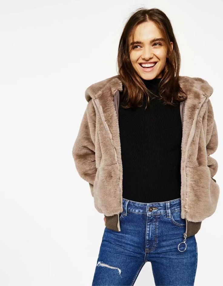 Faux Fur Pockets Solid Color Short Teddy Hooded Coat Womens Solid Color Short Teddy Hooded Coat, Fur Hooded Coat Short