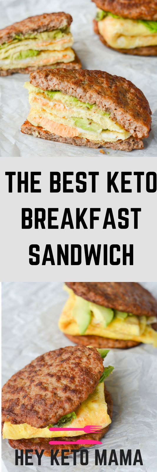 This keto breakfast sandwich is low in carbs, high in healthy fats and off the charts in flavor! The yummy sausage will make you forget the missing bread!