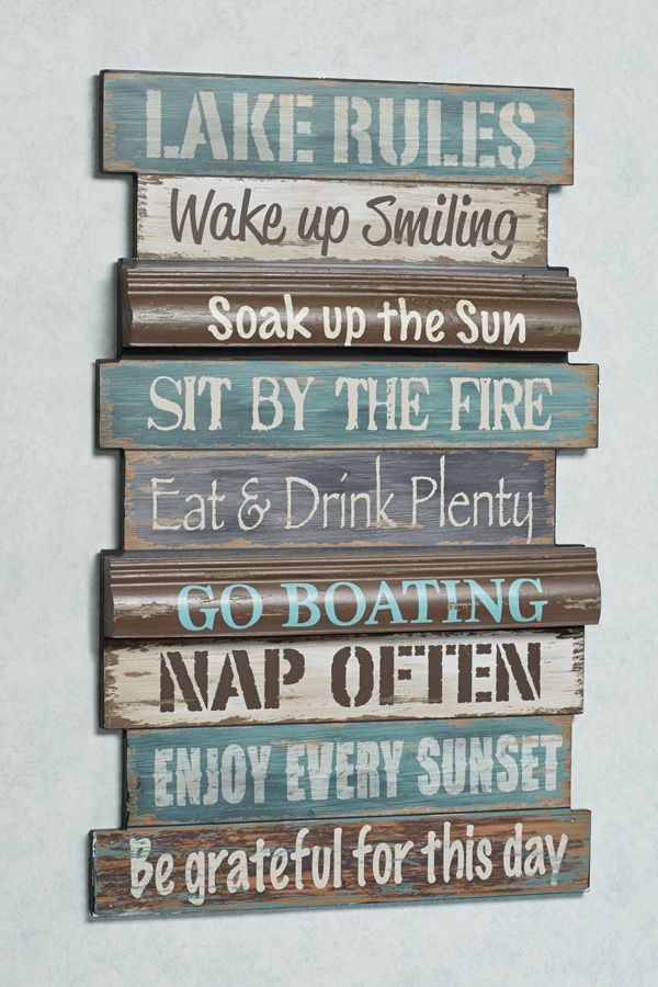 Lake Rules Wooden Wall Sign Lakehouse Decor Lake Rules Wooden Wall Sign, Lake House Rules Bedding