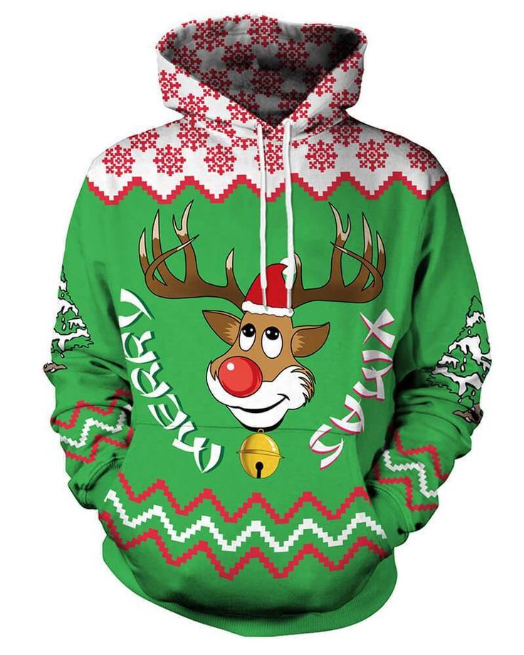 Christmas Unisex Men Women Hooded Sweatshirt Funny Print Pullover Top Blouse Christmas Unisex Men Women Hooded Sweatshirt Funny Print Pullover Top Blouse
