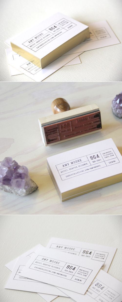 Business card - graphic design - custom stamp used for personal/business branding #UniqueBusinessCards
