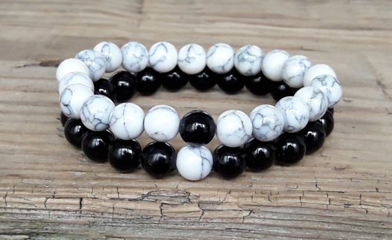 Howlite Round Beads 8mm White//Mixed 20 Pcs Stretchy Bracelet Gemstones Crafts