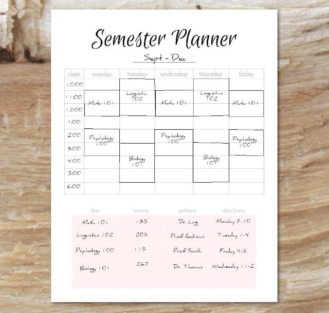 academic daily planner