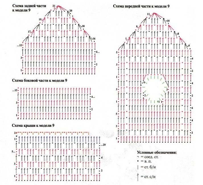 Вязаные мотивы "Домики" (вязание крючком) :: Crochet and Knitting Вязание, Вязан