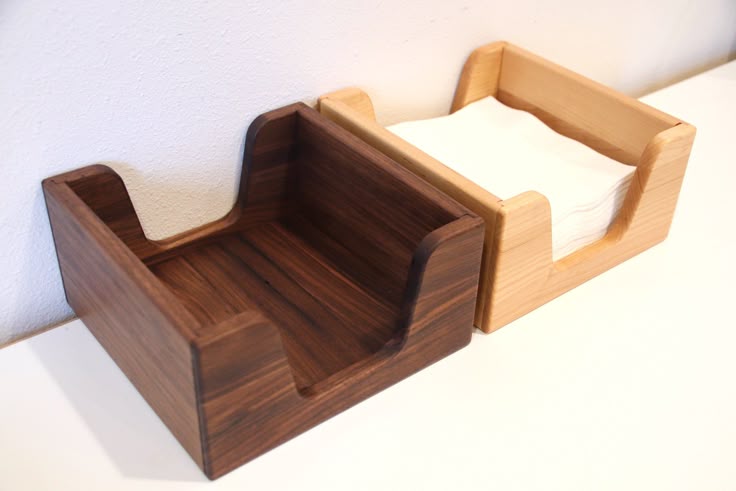 3 sections Dark Oak Napkin Holder