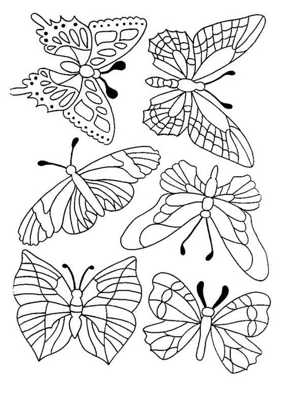Kleurplaat Vlinders (5864) | kleurplaten | Butterfly coloring page