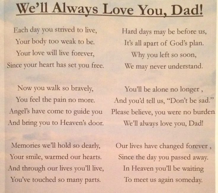 Poems for dads who have died