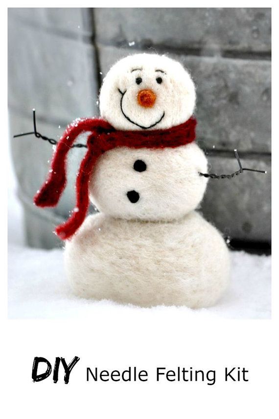 Schneemann DIY Kit - Nadel Filzen Kit - Schneemann Kit - Weihnachten Kit - machen Sie Ihre eigenen - Weihnachtsdekoration - Handwerk Kit - Weihnachtshandwerk