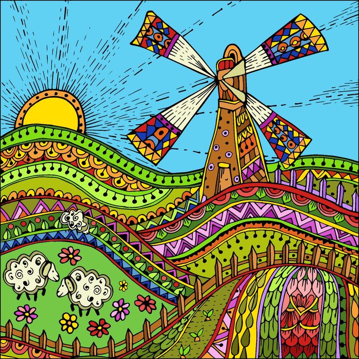 Pin By Jose Warnaar On Disegni Colorful Art Colorful Pictures Whimsical Art
