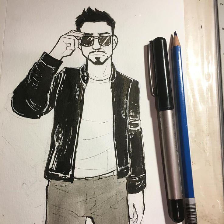 Day 25, badass leather jacket Tony! #inktober #ironman #tonystark #leatherjacket...