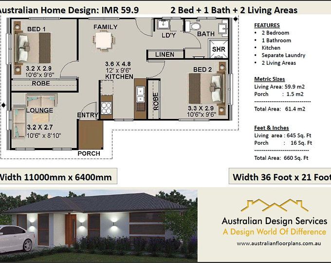 Model 7R PDF Floor Plan 20x40 House 2 Bedroom 1.5 Bath 859 sq ft