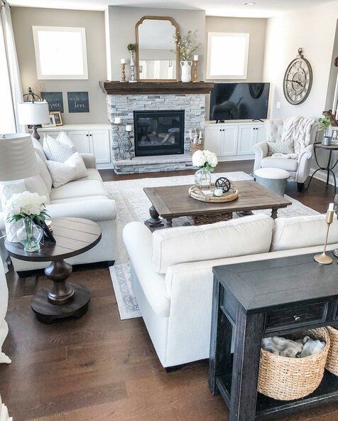 Farmhouse Living Room Design | Farmhouse decor living room, Farm house