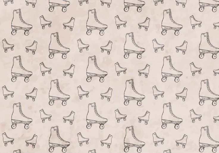 Hand draw roller skates seamless pattern. Roller skates background ...
