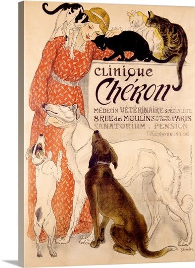 clinique cheron vintage poster by theophile alexandre clinique canvas light