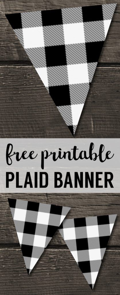 buffalo plaid banner printable