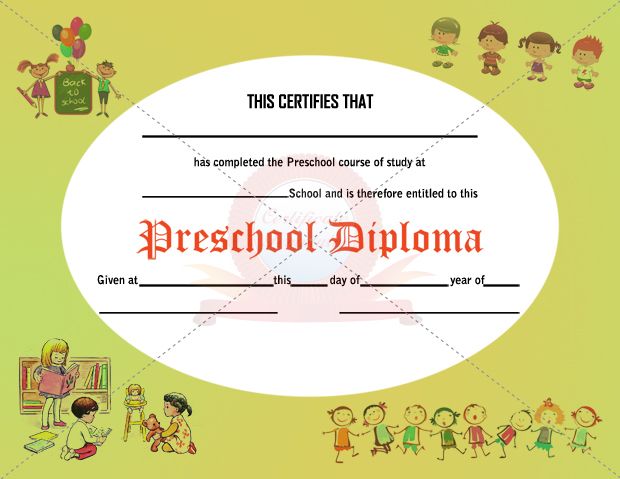 preschool diploma template free
